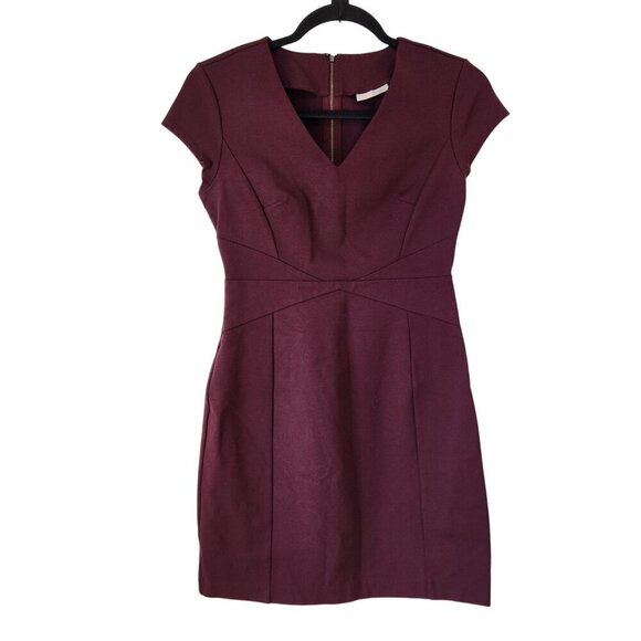 Halogen Purple Bodycon Fitted Pencil Dress Ponte Knit Career 2 Petite - Picture 1 of 6